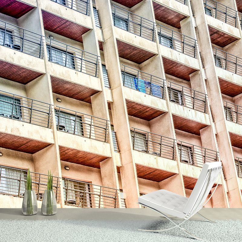 Customized Buildings Photography Wall Mural Mildew Resistant for Dining Room