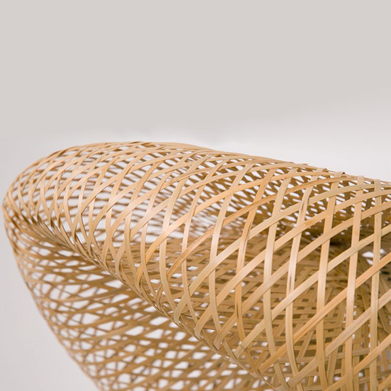 Japanese Bamboo Pendant Light Geometric Ceiling Light Fixture for Tea Room