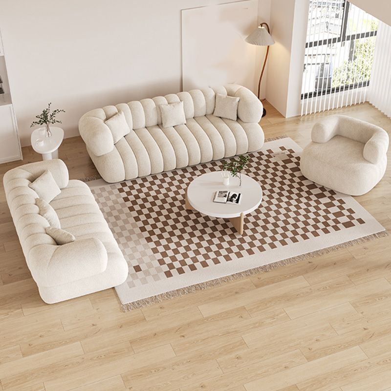 35.43" Wide Sewn Pillow Back Sofa Tuxedo Arm Sofa for Living Room