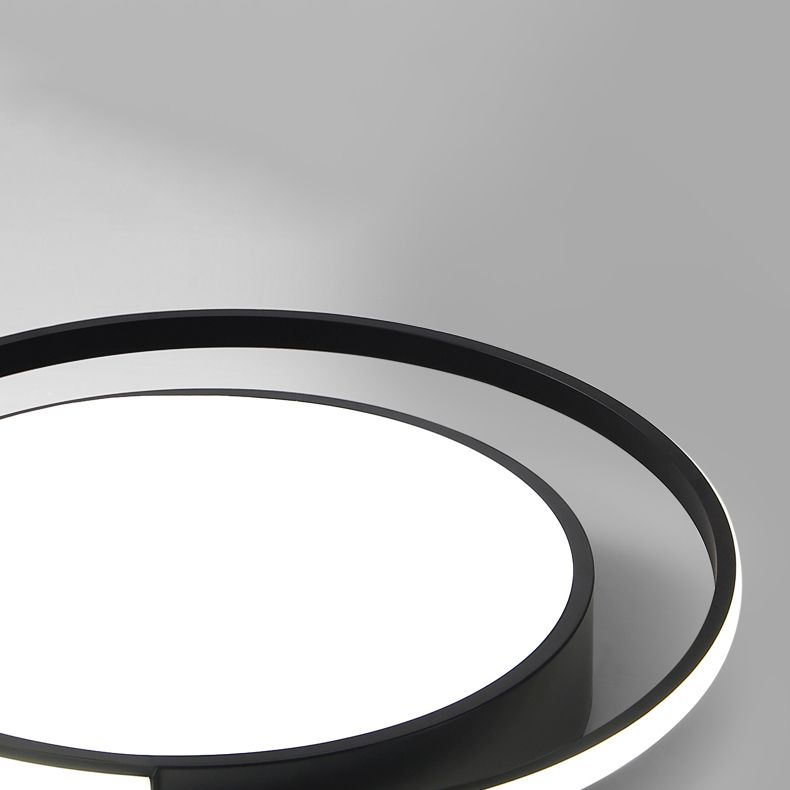 LED Modern Metal Flush Mount Geometric Shape Ceiling Light with PVC Shade for Living Room