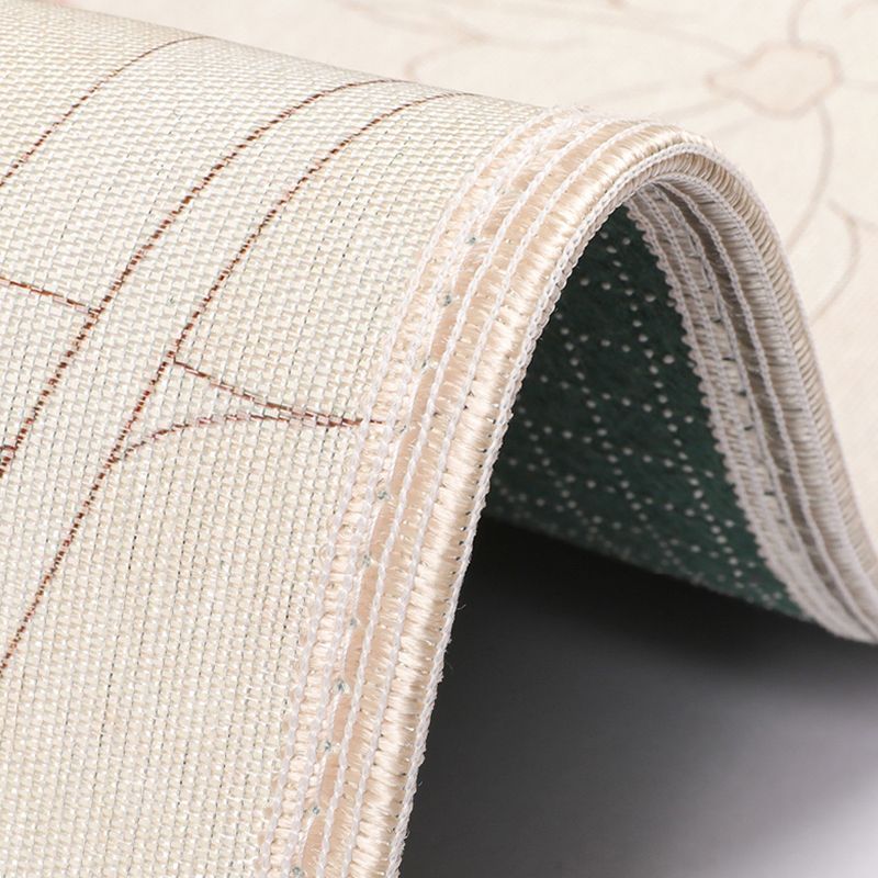 Apricot Modern Carpet Polyester Flower Area Carpet Stain Resistant Carpet for Living Room