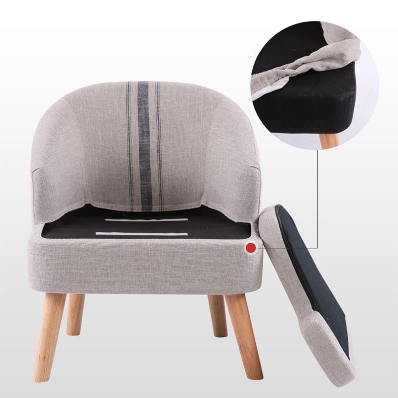Faux Leather Chair Barrel Chair Solid Wood Frame Chair for Living Room