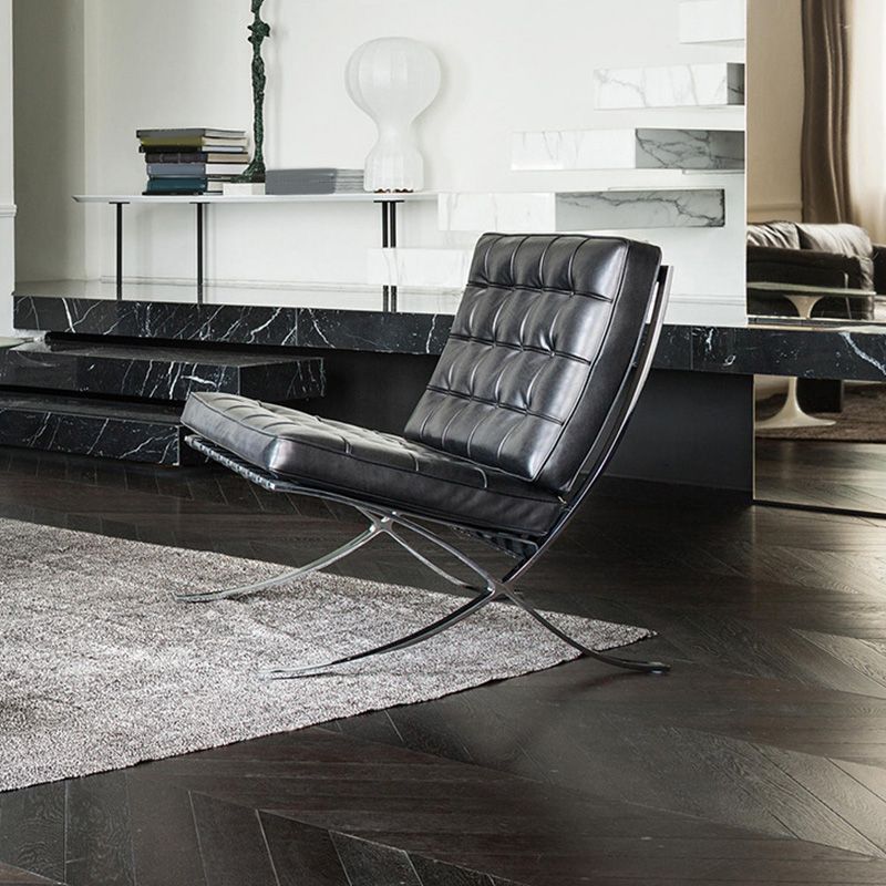 Armless Leather Sofa 30.70 " DTufted Sofa for Living Room with Metal Legs