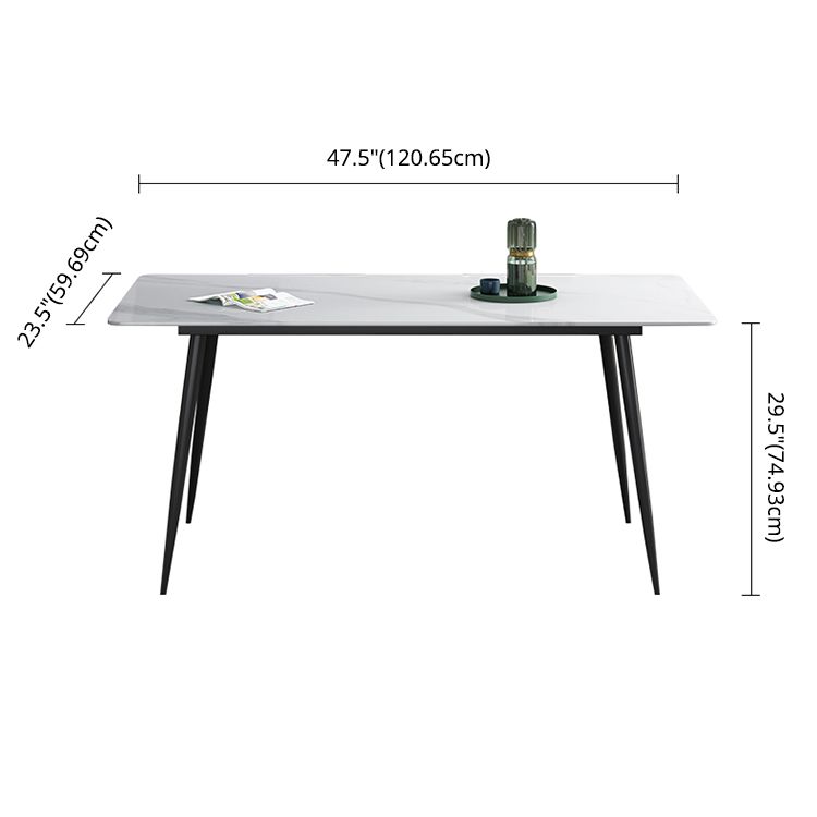 Kitchen Modern Sintered Stone Top Dinette Set with 4 Legs Table Dining Room Furniture