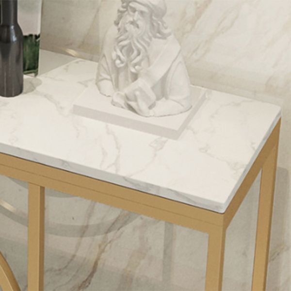 Modern Marble Console Sofa Table Rectangle Iron End Table for Hall