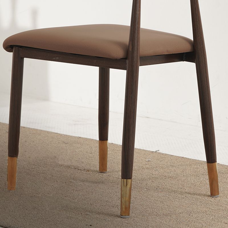 Nordic Style Dining Chairs Open Back Armless Chair for Kitchen with Metal Legs