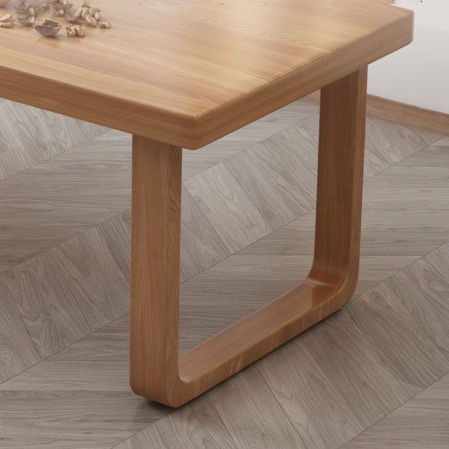 Natural Finish Solid Wood Dining Set 1/7 Pieces Modern Dinette Set with Wooden Chairs