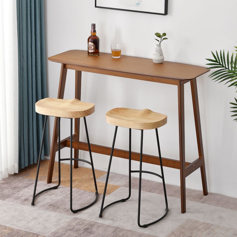 Modern Rectangle Wood Counter Table 1/2/3 Pieces Bar Table Set for Cafe