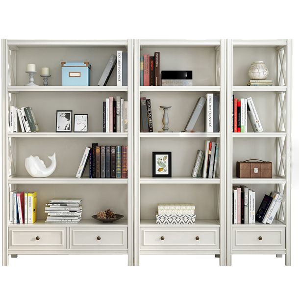 Rectangle Standard Solid Wood Bookcase Nordic Closed Back Bookshelf