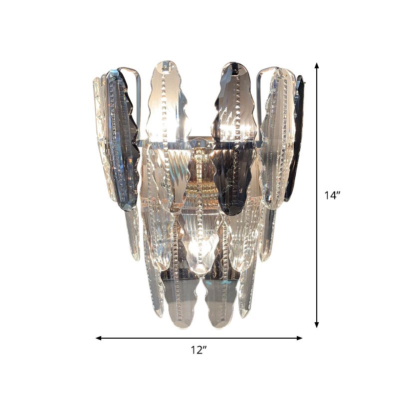 Éclairage d'applications de mur effilé à 3 légers Post de luminaire mural en cristal clair moderne