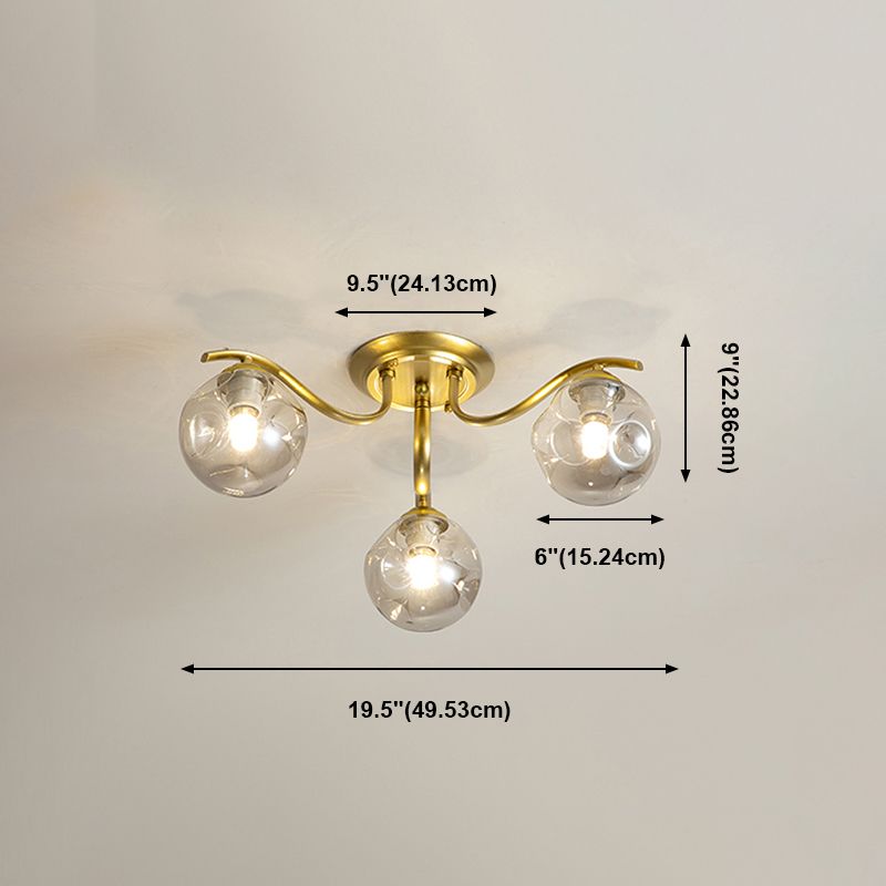 Decorative Flush Light Fixture Glass Flush Mount Lights for Living Room