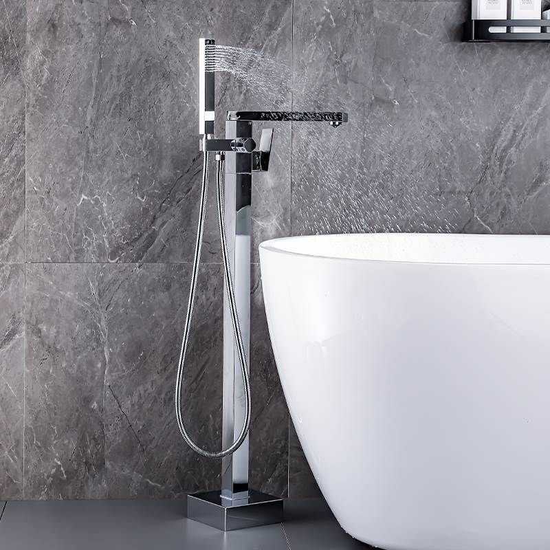 Contemporary Style Freestanding Bathtub Faucet Floor Mounted Freestanding Tub Filler