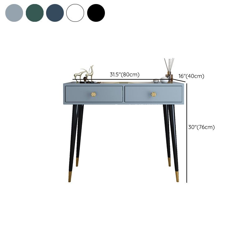 Modern Solid Wood Vanity Dressing Table with Mirror and Stool