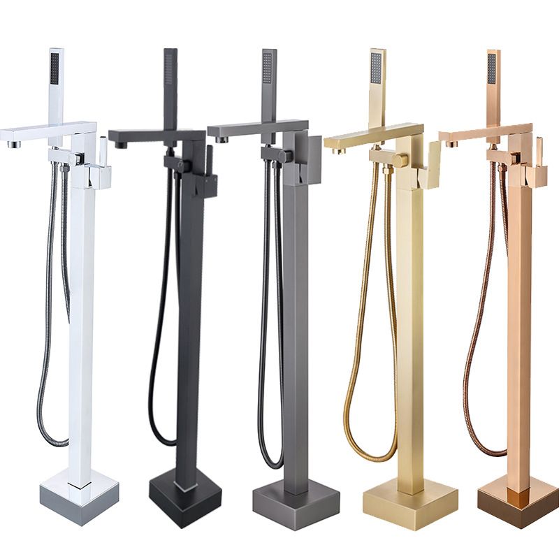 Floor Mounted Metal Freestanding Tub Filler Low Arc Freestanding Tub Filler Trim