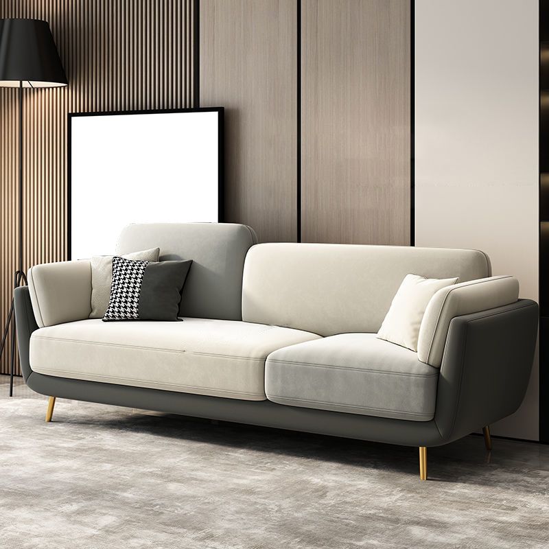 Polish Finish Sofa Flared Arm Sofa for Living Room and Bonus Room