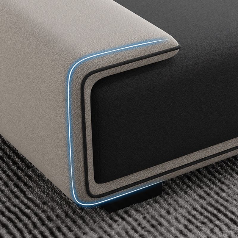 Faux Leather 4-seater Bench Seating Recessed Arm Modular Settee Furniture