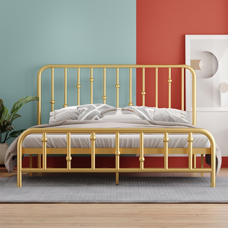 Modern Metal Slat Bed, High Profile Standard with Rectangular Headboard