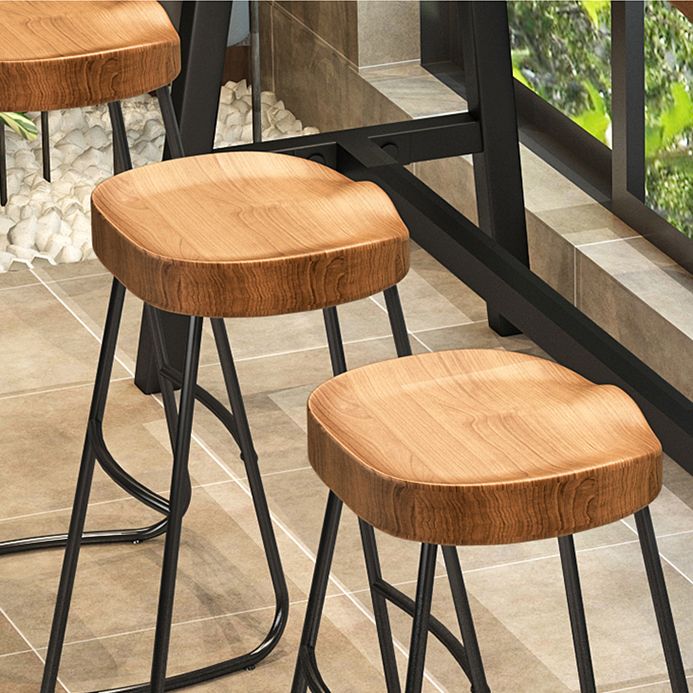 1/4 Pieces Industrial Iron Bar Table Set Rectangle Wood Bistro Set with Footrest