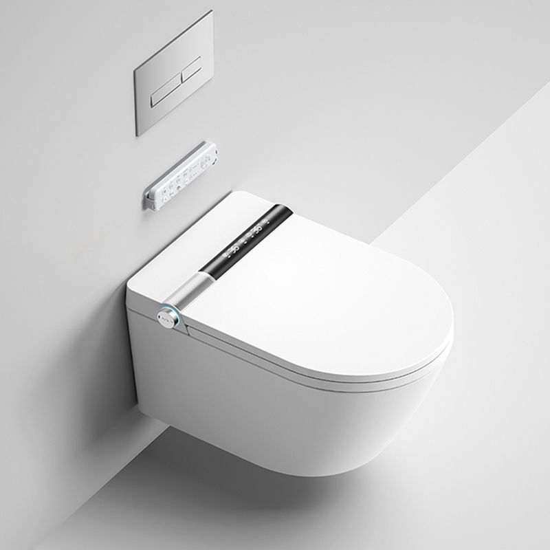 White Antimicrobial Bidet Elongated Smart Toilet with Unlimited Warm Water