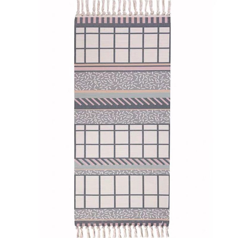 Alfombra de estampado multicolor estético Algodón Algodón Bohemia Alfombra alfombra amigable para mascotas para dormitorio