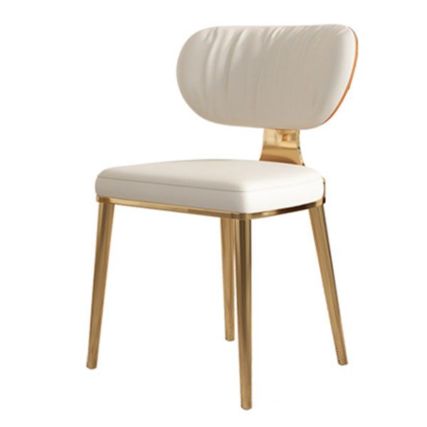 Glam Metal Dining Chairs Open Back Dining Side Furniture in Matte Finish