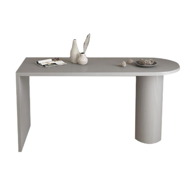 Matte Finish Wood Top Bar Table with Double Pedestal Modern Pub Table for Small Places