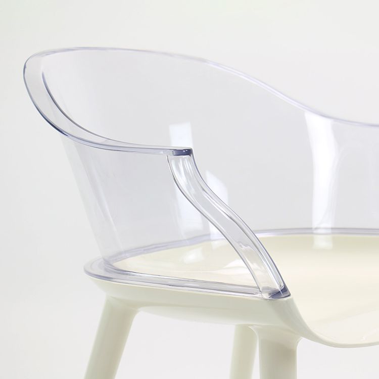 Glam Style Transparent Acrylic Arm Chair Multicolor Dining Arm Chair for Home