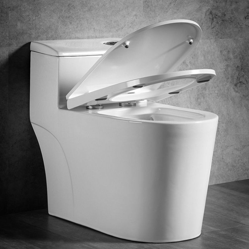 Traditional 1 Piece Flush Toilet Floor Mount Urine Toilet with Seat for Washroom