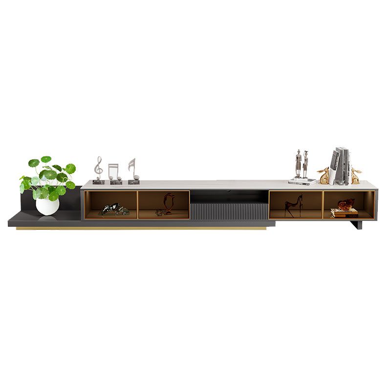 Contemporary TV Media Stand Faux Wood 1 Drawer Media Console