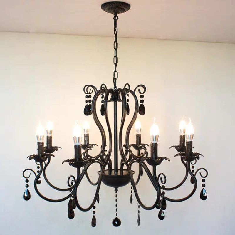 Traditional Hanging Chandelier Wrought Iron Ceiling Hanging Light Fixture