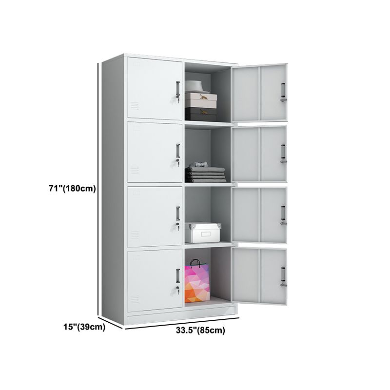 White Metal Cabinet for Bathroom Contemporary Storage Cabinet with Hinged Door