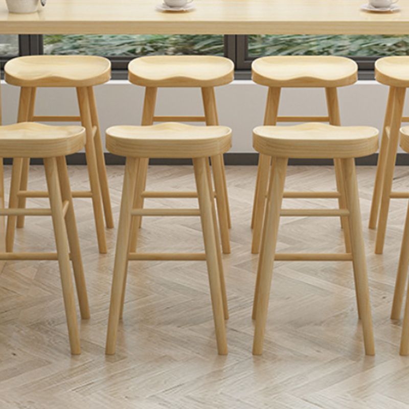 Contemporary Solid Wood Counter Stool Bucket Living Room Bar Stool