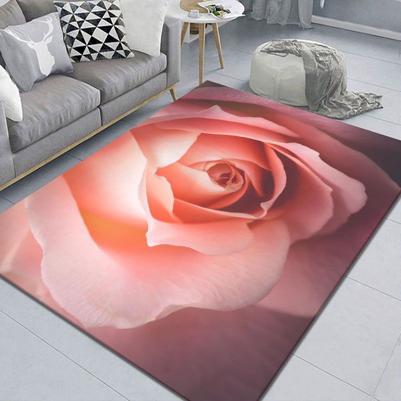 Green Casual Carpet Polyester Sunflower Carpet Stain Resistant Carpet for Home Decor