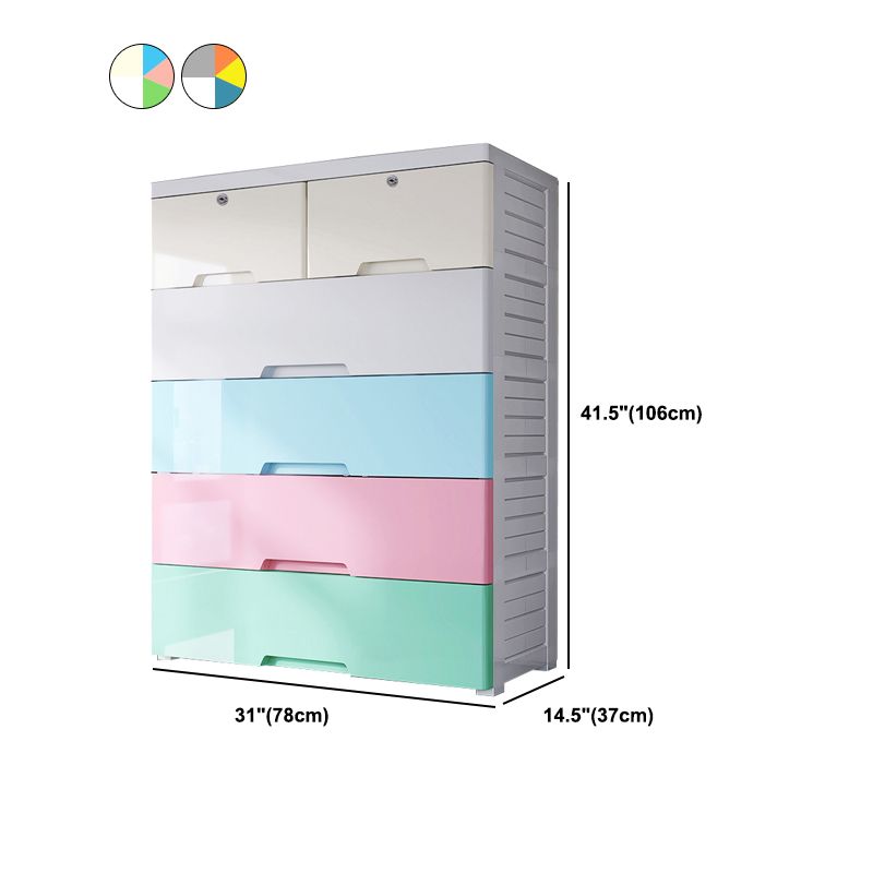 Plastic Home Non-Hanging Armoire Modern Style Storage Cabinet with Caster Wheels