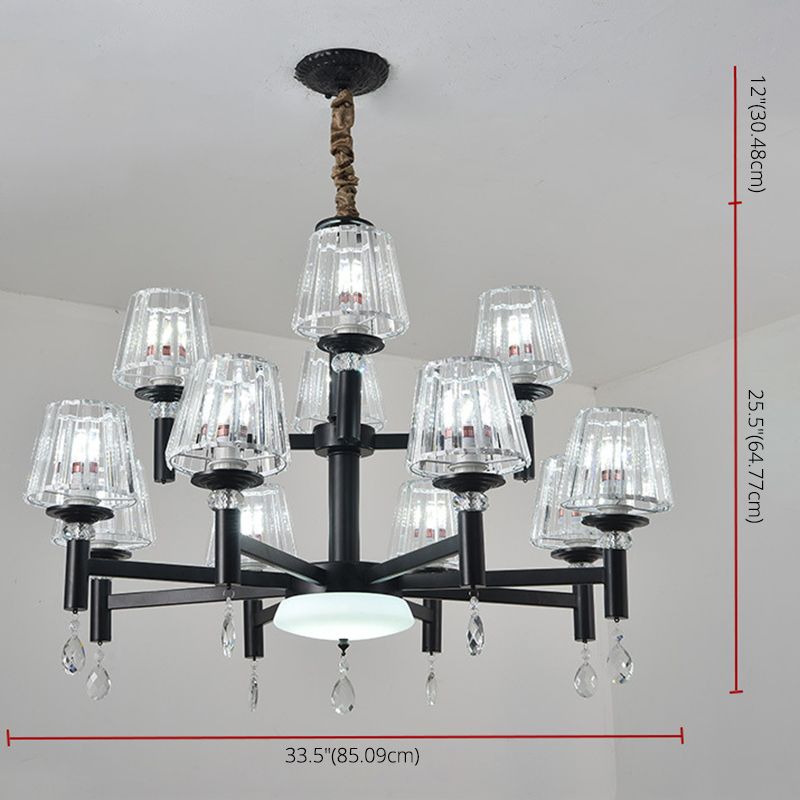 Lampadario in vetro colorato artigianale ombreggiato in stile mediterraneo lampada per lobby