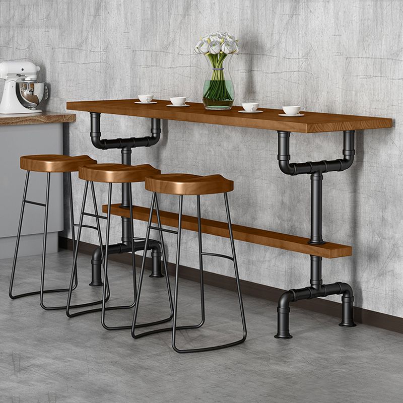 1/4/7 Pieces Modern Rectangular Pub Table Set Wooden Counter Table with Backless Stools