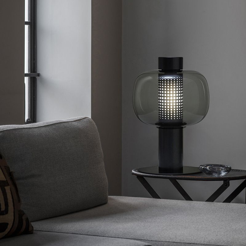 1 lampe de table à globe léger les lampes de chevet en verre contemporaines pour chambre à coucher