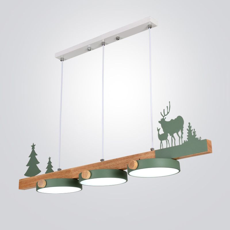 Modern Island Light Colorful Metallic Hanging Lighting Fixture for Dining Room