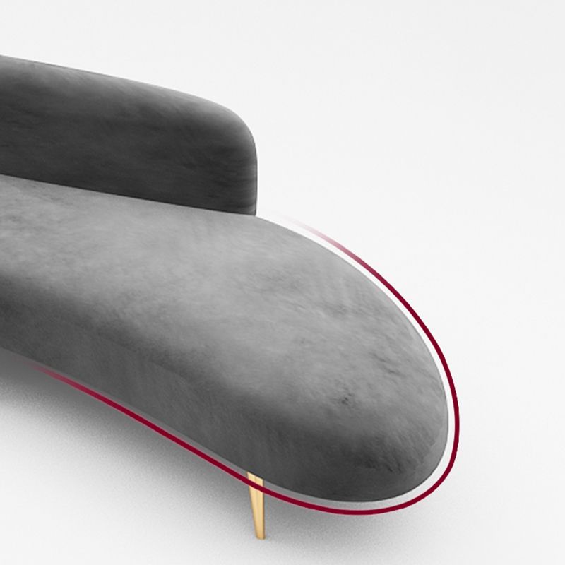 Contemporary Armless Curved Sofa with Tight Back for Living Room