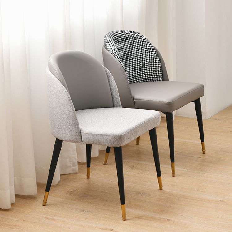 Sillas de comedor sin brazos tapizadas estilo escandinavo con respaldo sólido que cena la silla lateral