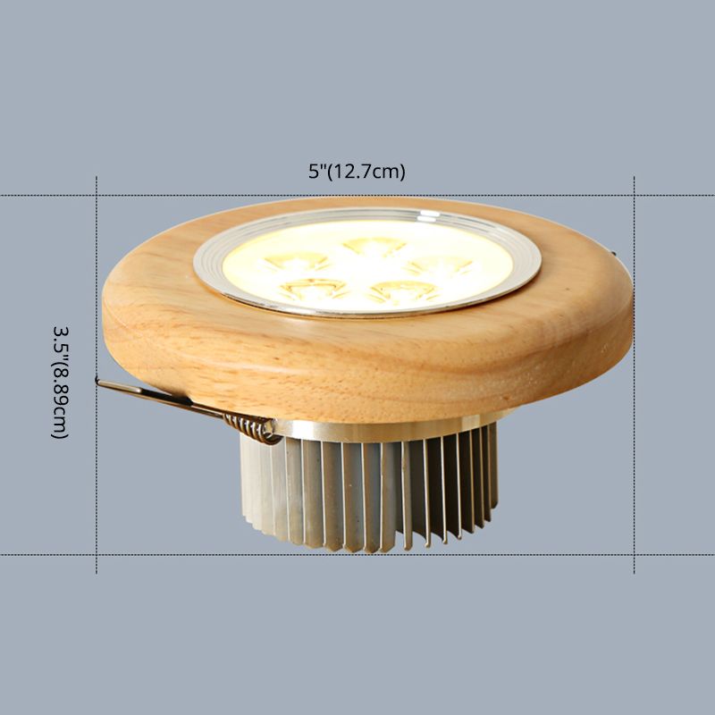 Plafonnier LED pour couloir circulaire, luminaire de plafond en bois de Style concis moderne