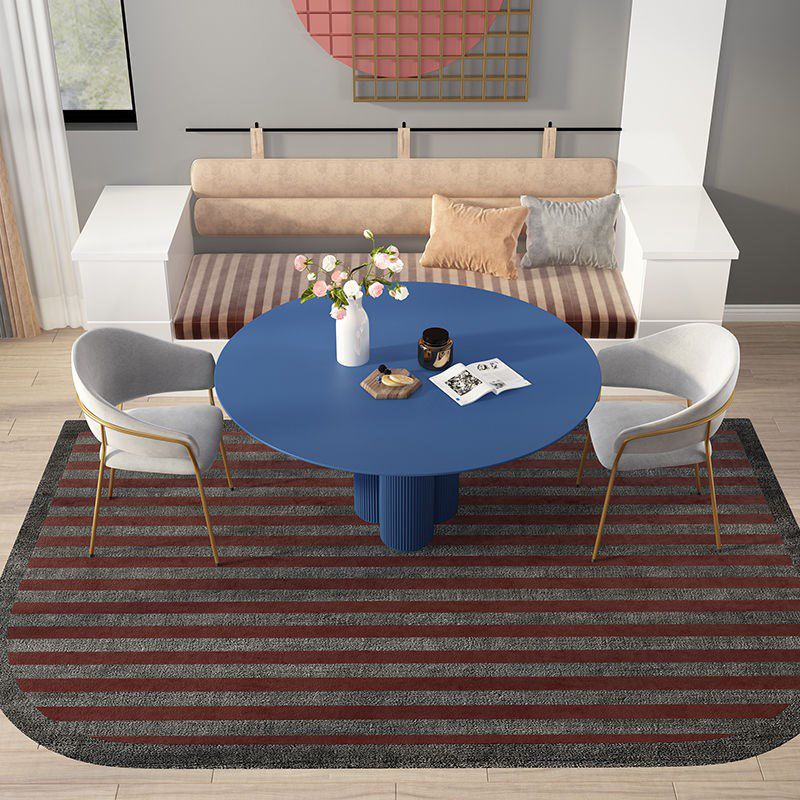Modern Round Top Dinette Table Solid Wood Base Dining Table for Restaurant