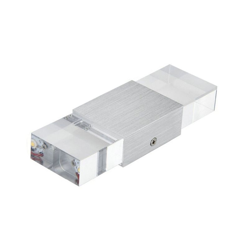 Rechteckige Acryl -LED -LED -LED -Wandleuchte moderne 1 leichte silberne Wandlampe in warmem/weißem Licht