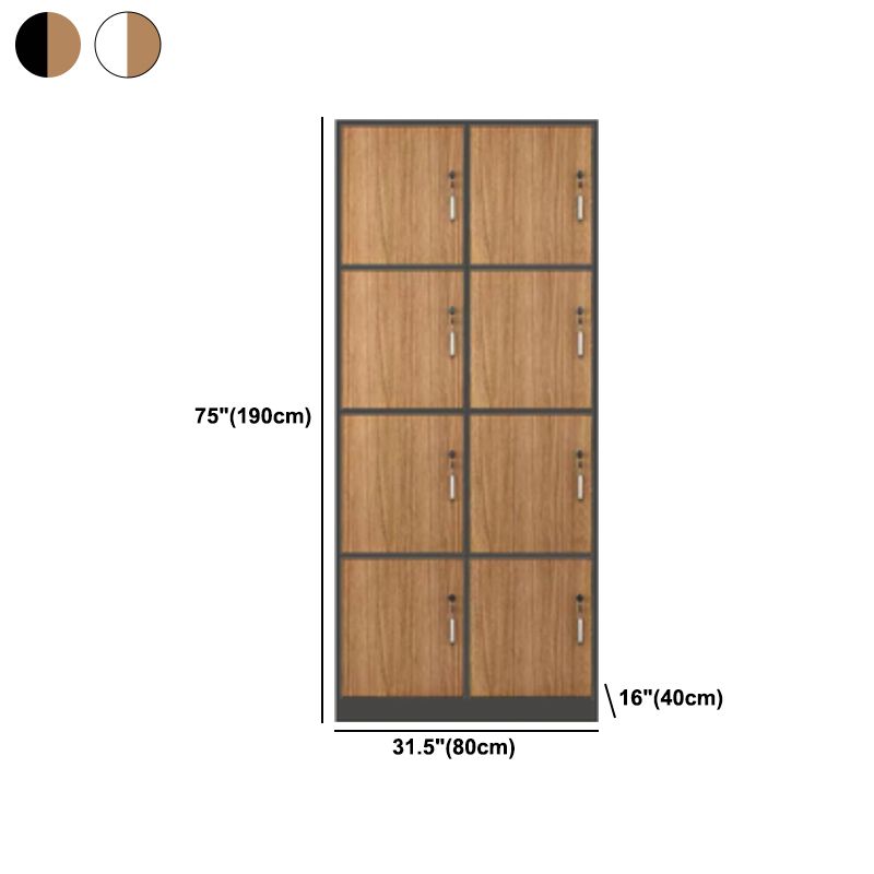 Contemporary Brown Storage Cabinet Manufactured Wood Hinged Door Cabinet