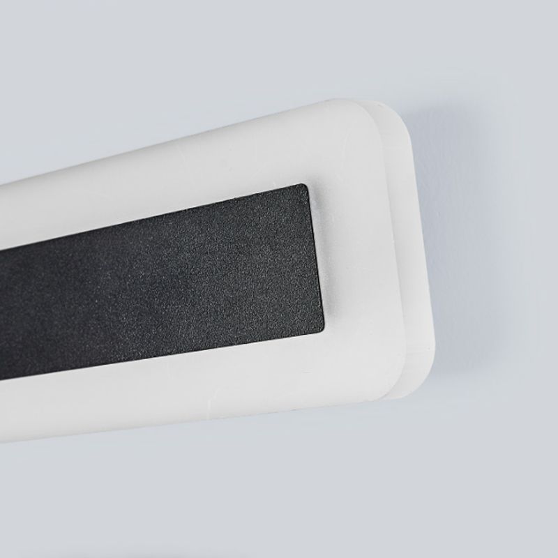 Metal Linear Shape Wall Light Modern Style 1-Light Wall Light Sconces in Black