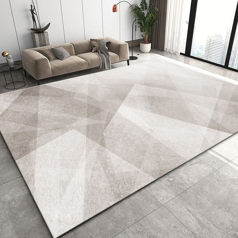 Black Modern Rug Polyester Pattern Rug Washable Indoor Rug for Home Decor