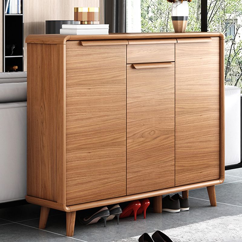 Modern Rectangle Wood Side Cabinet Bar Pulls Cabinet With Doors