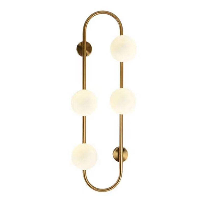 Modern Style Ellipse Shape Wall Light Glass Sconces in Gold for Bedroom