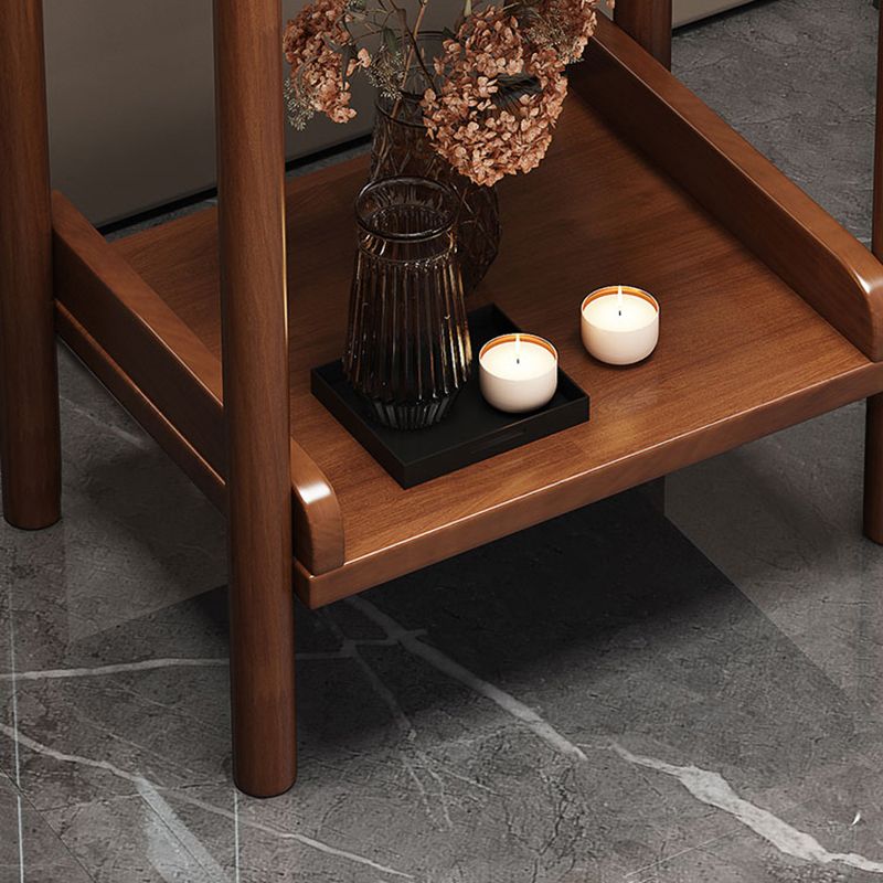 Urban Rubberwood Shelf Bookcase Closed Back Vertical Shelf for Living Room