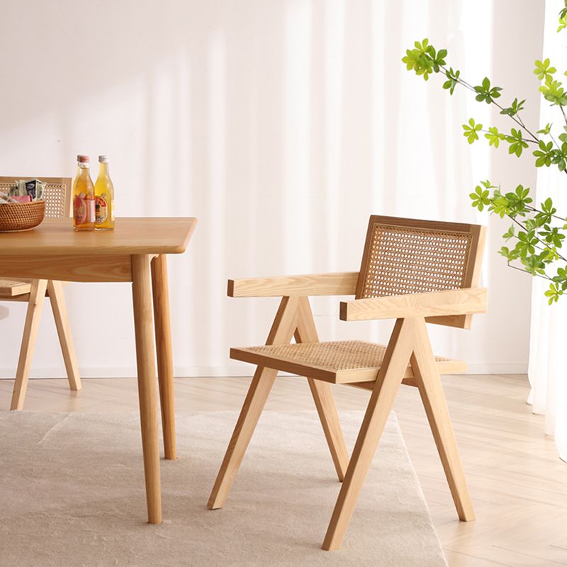 Sillas de madera de roble de estilo moderno, sillón con respaldo abierto para cocina y comedor